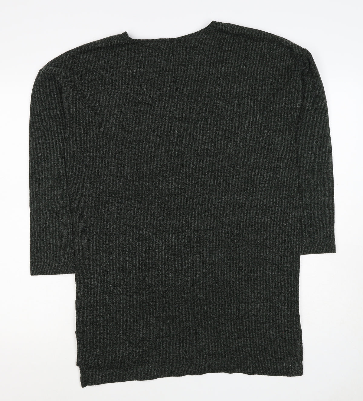 Next Women Grey UK 10 Open Front Longline Knit Cardigan Pockets Stretch