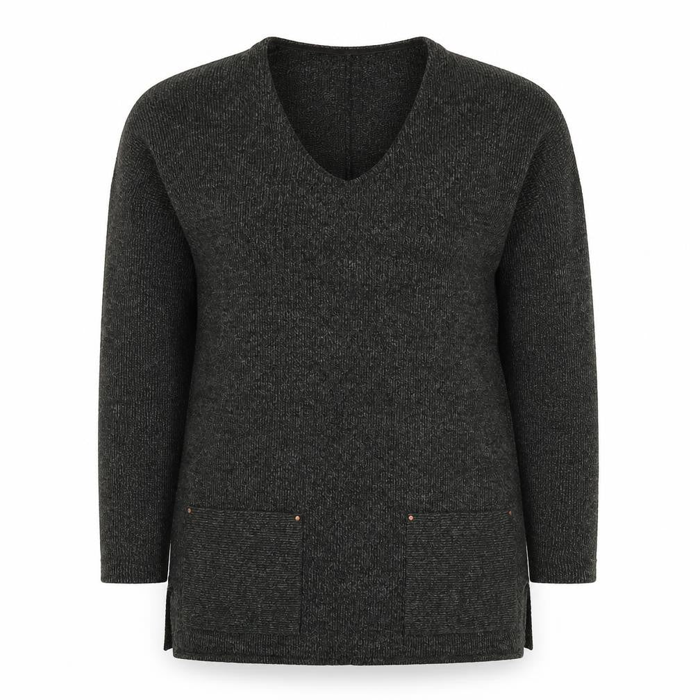 Next Women Grey UK 10 Open Front Longline Knit Cardigan Pockets Stretch