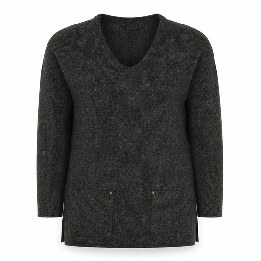 Next Women Grey UK 10 Open Front Longline Knit Cardigan Pockets Stretch