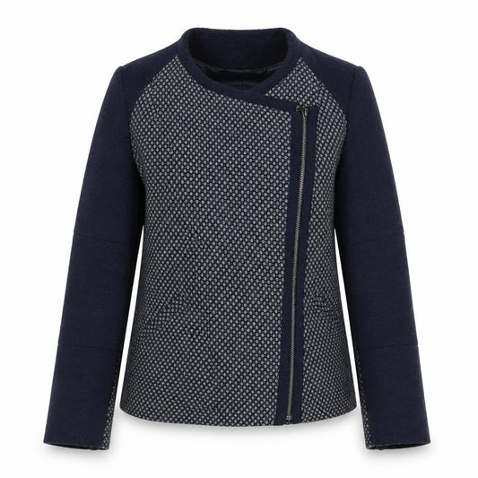Next Women’s Black UK 8 Textured Asymmetric Zip Lined Jacket