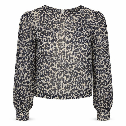 Glamorous Women’s Beige Leopard Print Cropped Zip Blouse UK 8