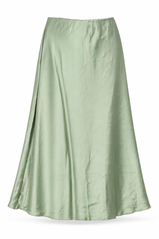 Oasis Women Green UK 14 Satin Asymmetric Wrap Midi Skirt