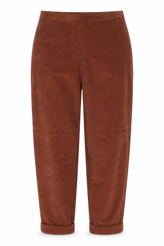Ann Louise Women’s Brown Corduroy Straight Trousers UK 16 Stretch