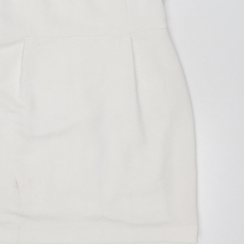 Sandro Women Ivory UK 12 Short Shift Dress Flared Sleeve