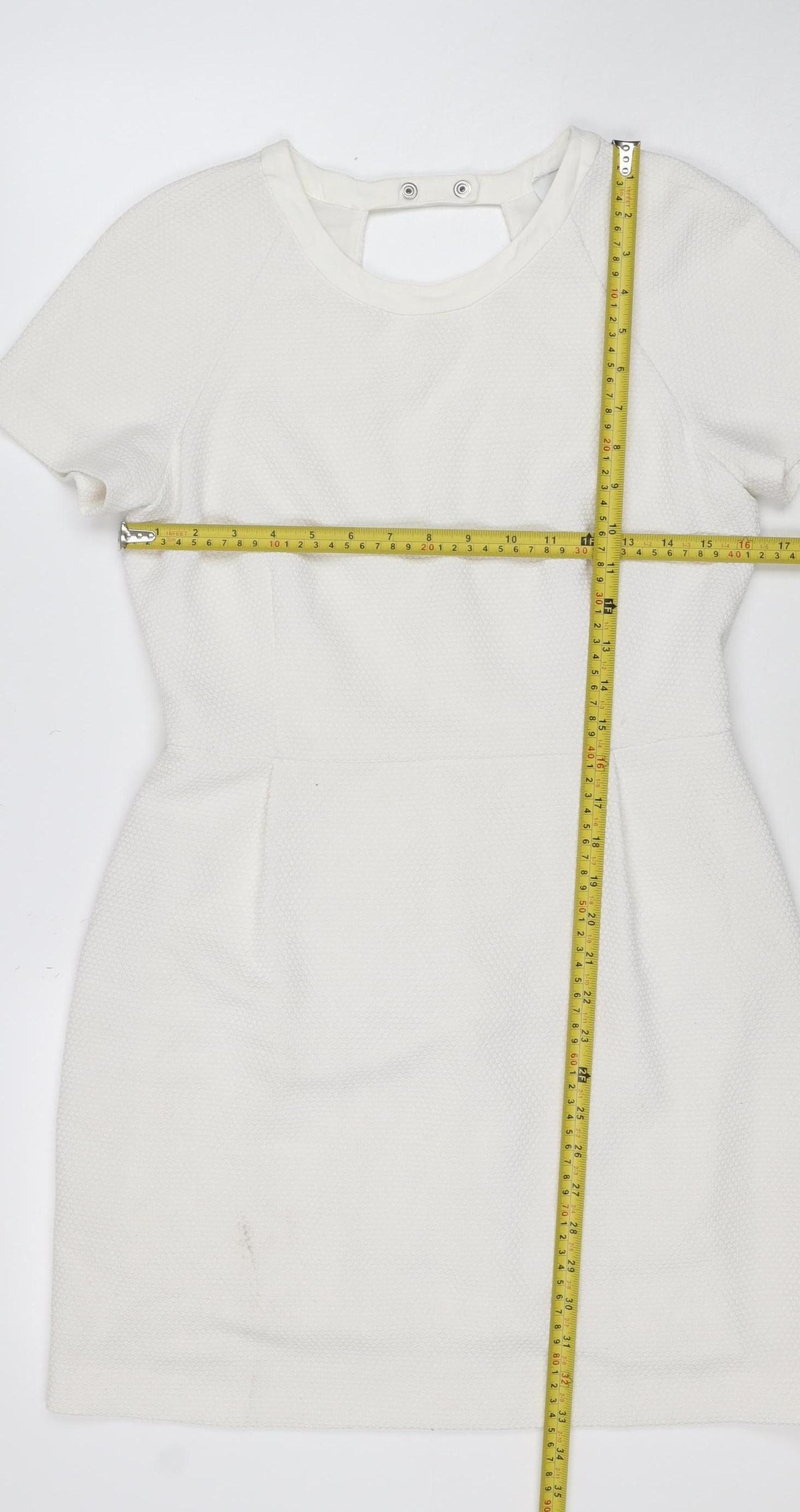 Sandro Women Ivory UK 12 Short Shift Dress Flared Sleeve