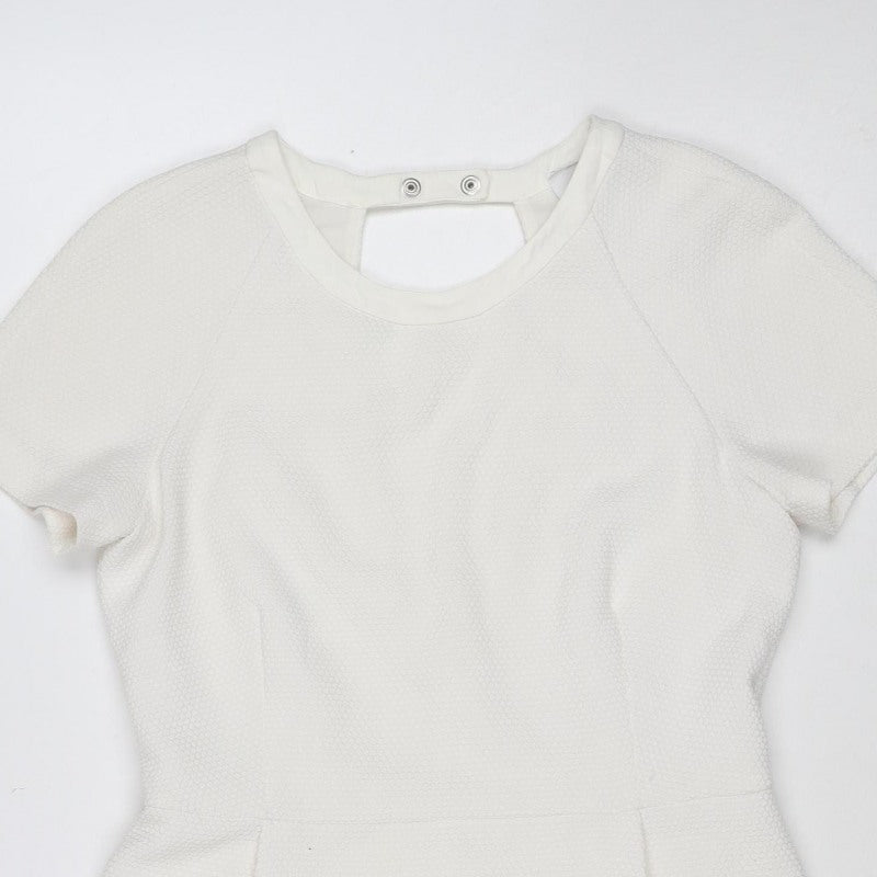 Sandro Women Ivory UK 12 Short Shift Dress Flared Sleeve