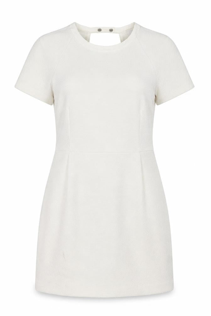 Sandro Women Ivory UK 12 Short Shift Dress Flared Sleeve