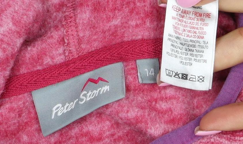 Peter Storm Women’s Pink Size 14 Fleece Pullover Hoodie Pockets