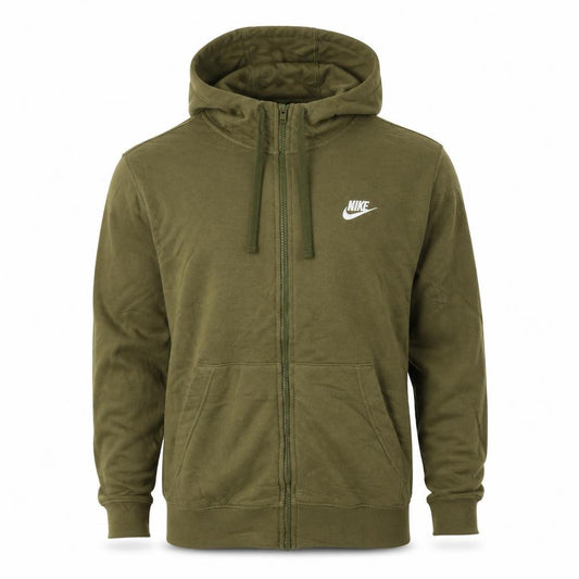 Nike Men’s Green M Full Zip Hooded Fleece Sweatshirt Logo