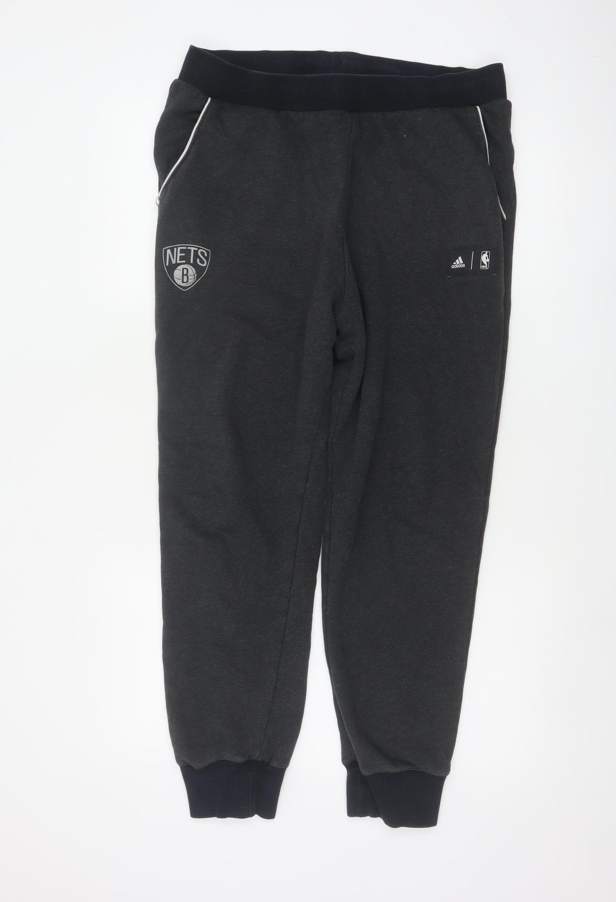 Adidas Men’s Black M Brooklyn Nets NBA Cuffed Jogger Sweatpants