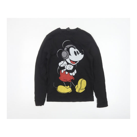 Topman Men’s Black XS Mickey Mouse Headphones Graphic Sweatshirt