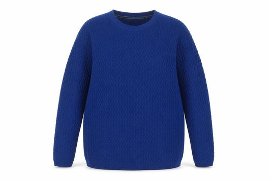 Isle Women’s Blue UK 18 Cable Knit Crew Neck Pullover Jumper