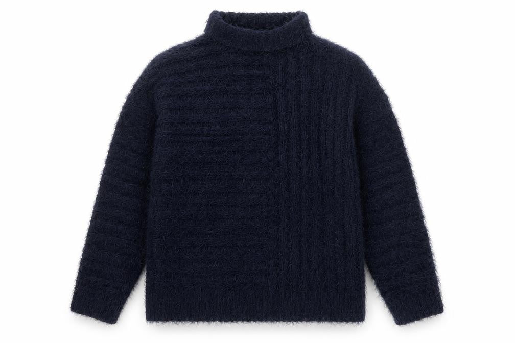 M&S Collection Women’s Blue S Roll Neck Fluffy Knit Pullover Jumper