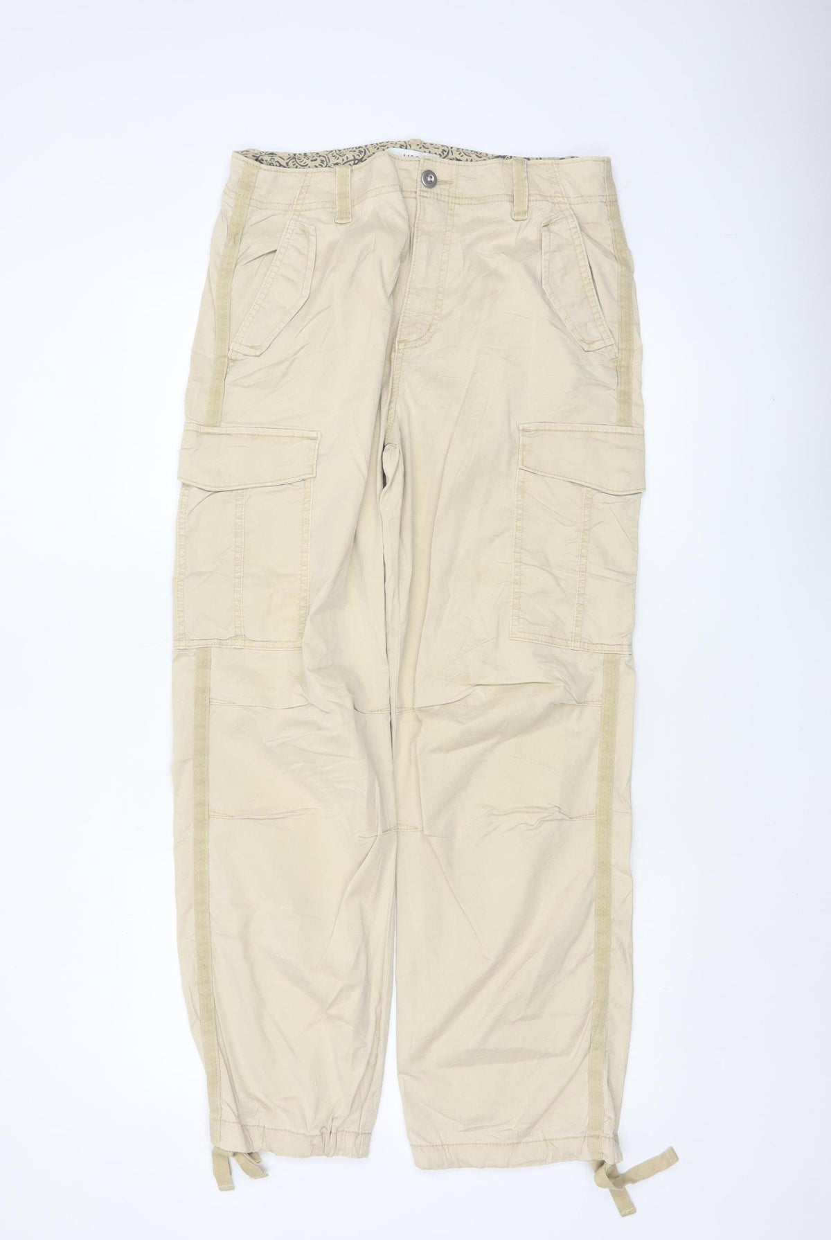 Marks and Spencer Women Beige UK 12 Regular Cargo Trousers Pockets