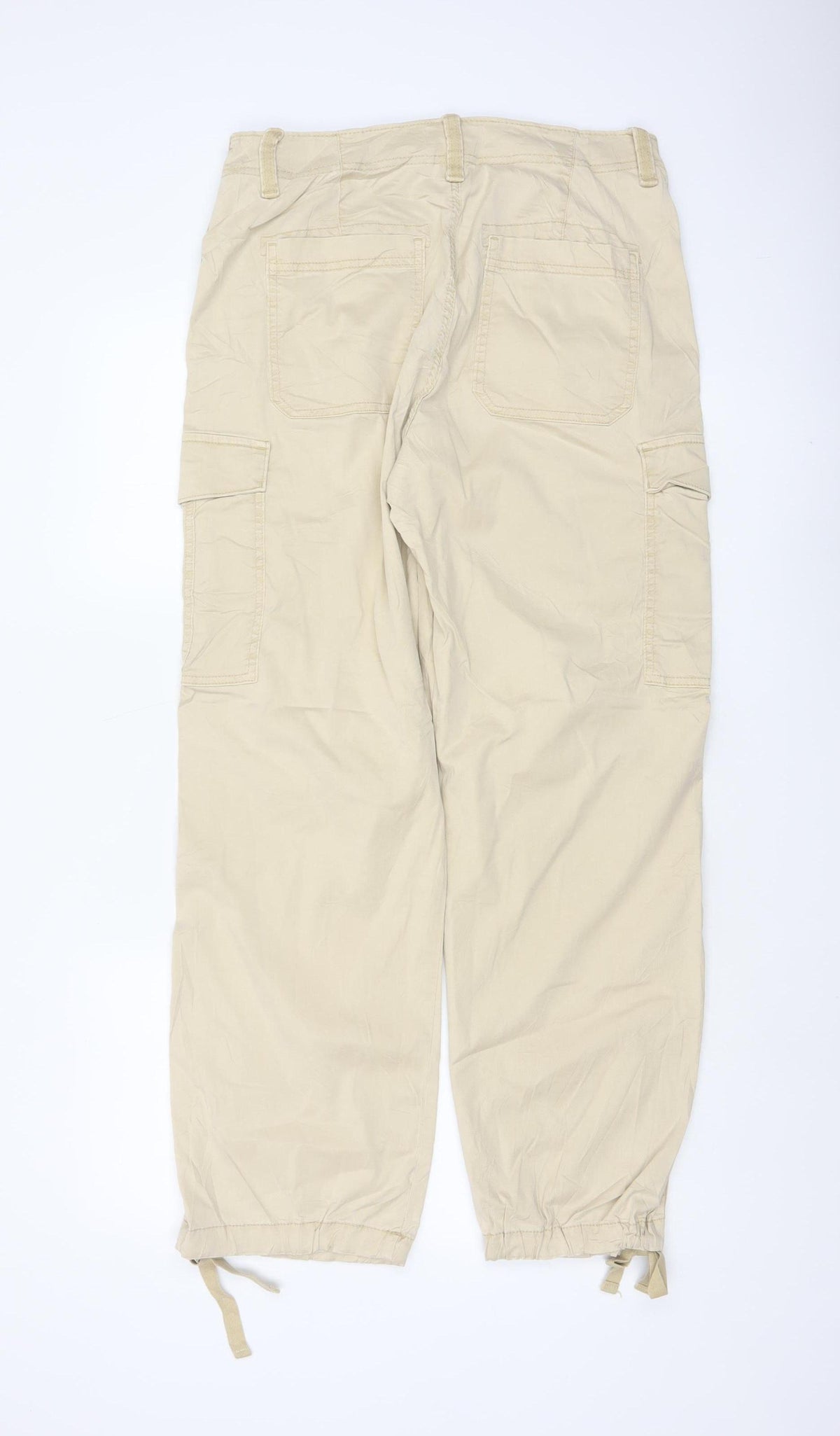 Marks and Spencer Women Beige UK 12 Regular Cargo Trousers Pockets