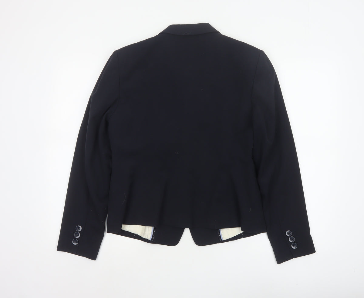 Marks and Spencer Women Black UK 14 Tailored Single-Breasted Blazer