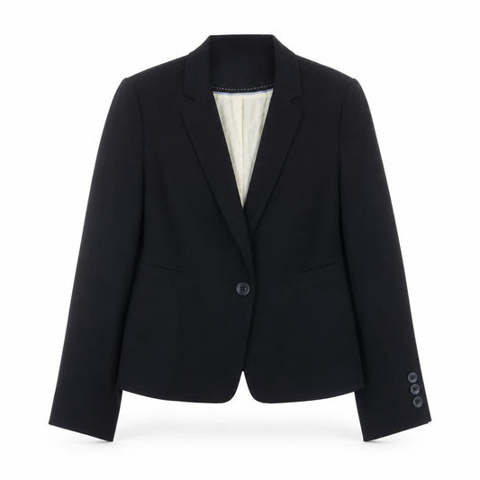 Marks and Spencer Women Black UK 14 Tailored Single-Breasted Blazer