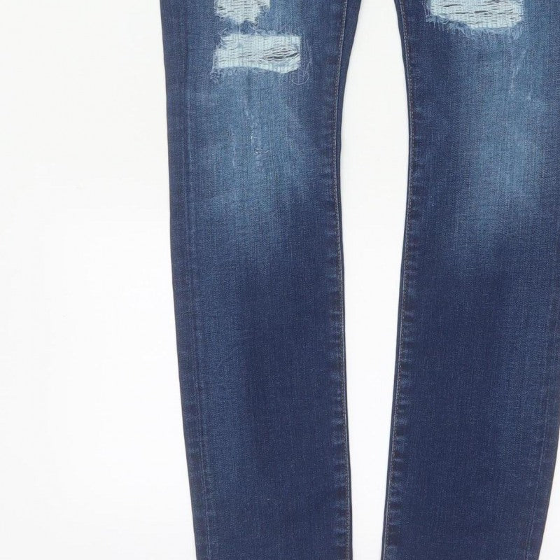 River Island Men’s Blue 30/30 Skinny Distressed Jeans