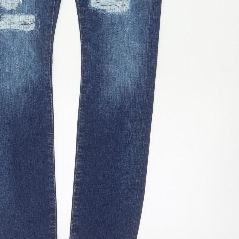 River Island Men’s Blue 30/30 Skinny Distressed Jeans