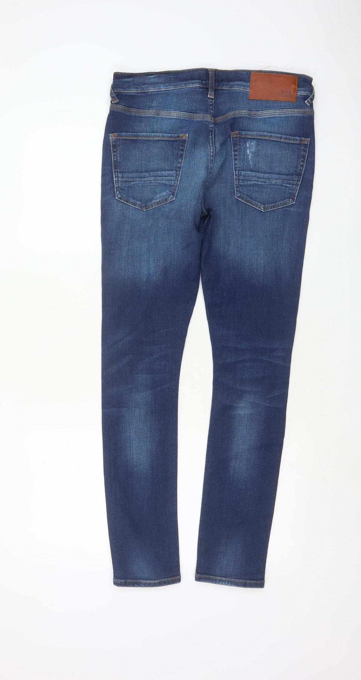 River Island Men’s Blue 30/30 Skinny Distressed Jeans