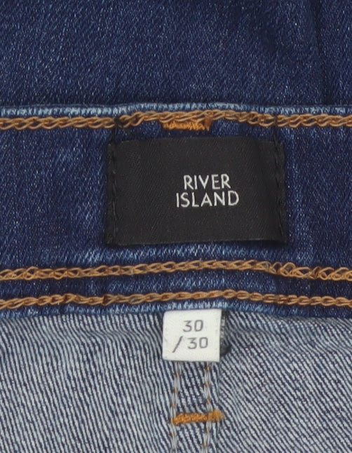 River Island Men’s Blue 30/30 Skinny Distressed Jeans