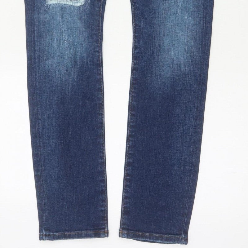 River Island Men’s Blue 30/30 Skinny Distressed Jeans