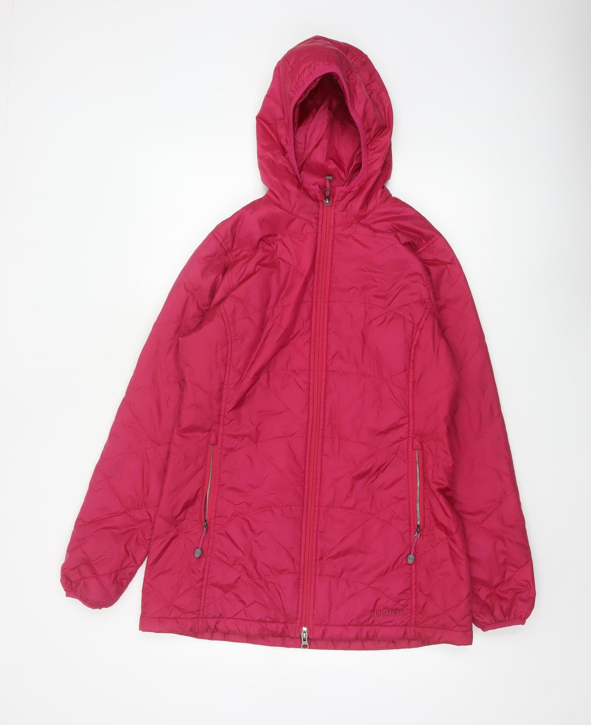 L.L.Bean Women Pink S Regular Hooded Quilted Puffer Jacket
