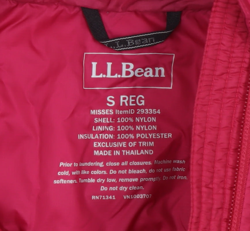 L.L.Bean Women Pink S Regular Hooded Quilted Puffer Jacket