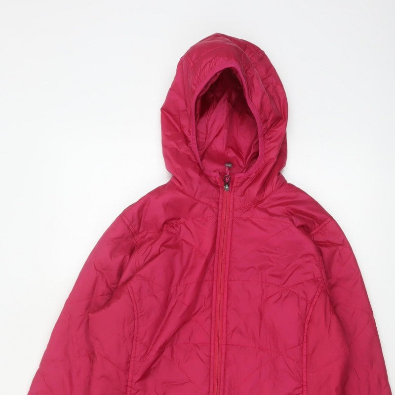 L.L.Bean Women Pink S Regular Hooded Quilted Puffer Jacket