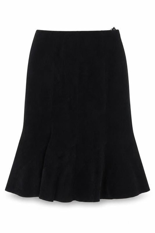 Classic Women’s Black UK 12 Midi Flare Twill Panel Skirt