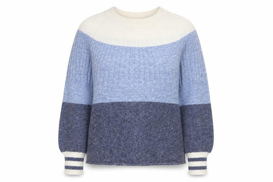 White Stuff Women’s Blue Grey UK 12 Colour Block Raglan Knit Jumper