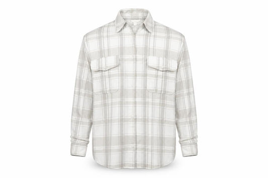 H&M Men's Beige Check Plaid Long Sleeve Button-Up Shirt Size S