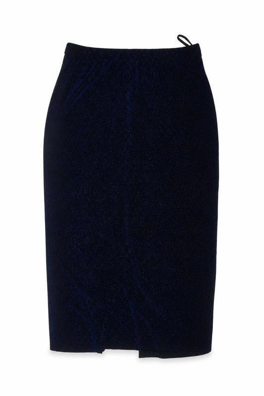 Canda Women’s Blue Glitter Long Pencil Skirt UK 14 Lined Slit