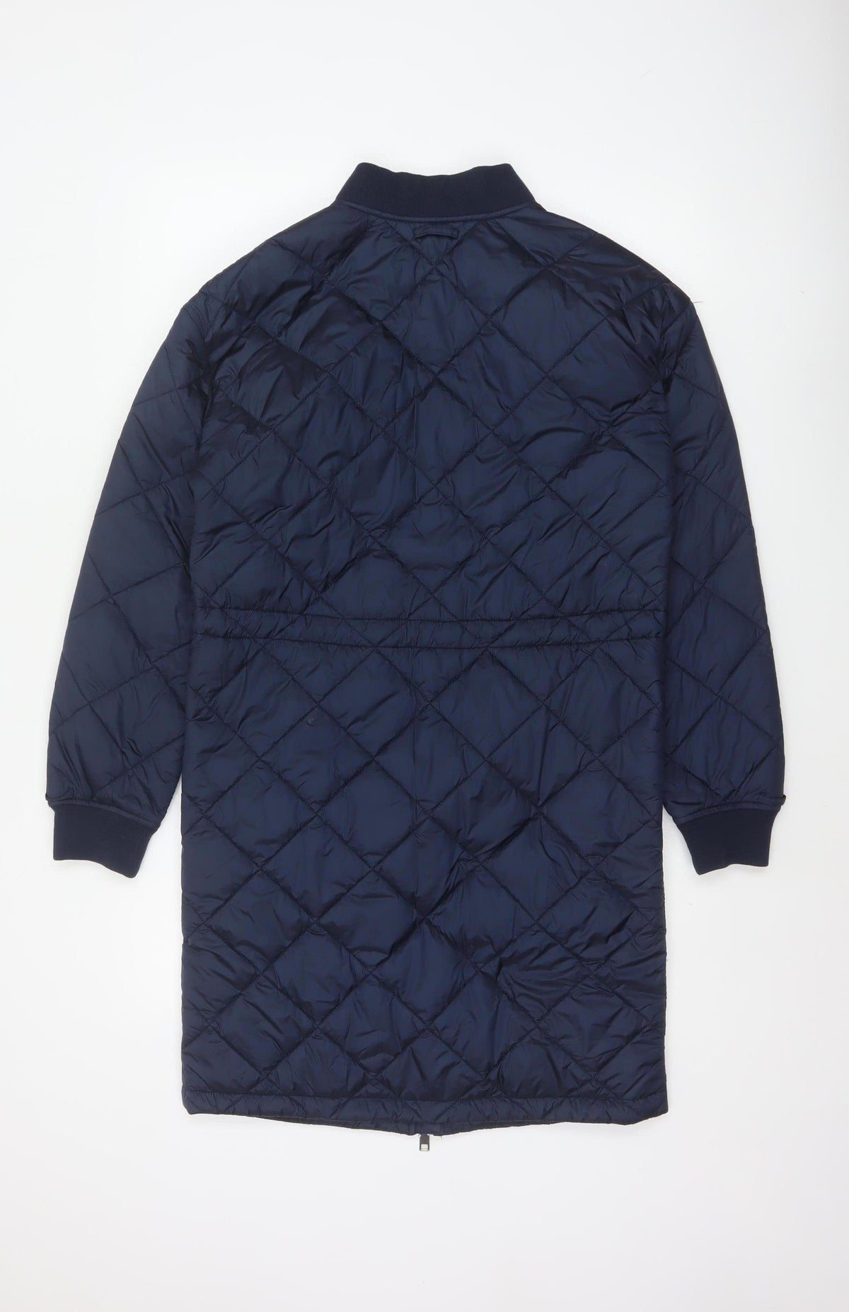 Marks & Spencer Women Blue XS Long Quilted Bomber Padded Coat