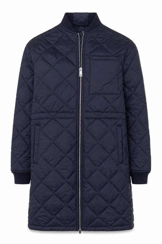 Marks & Spencer Women Blue XS Long Quilted Bomber Padded Coat