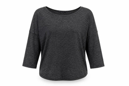 Marks and Spencer Women Black Metallic Knit Blouse UK 10 3/4 Sleeve