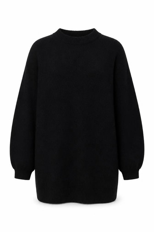 Oliver Bonas Women’s Black UK 14 High Neck Balloon Sleeve Knit Jumper