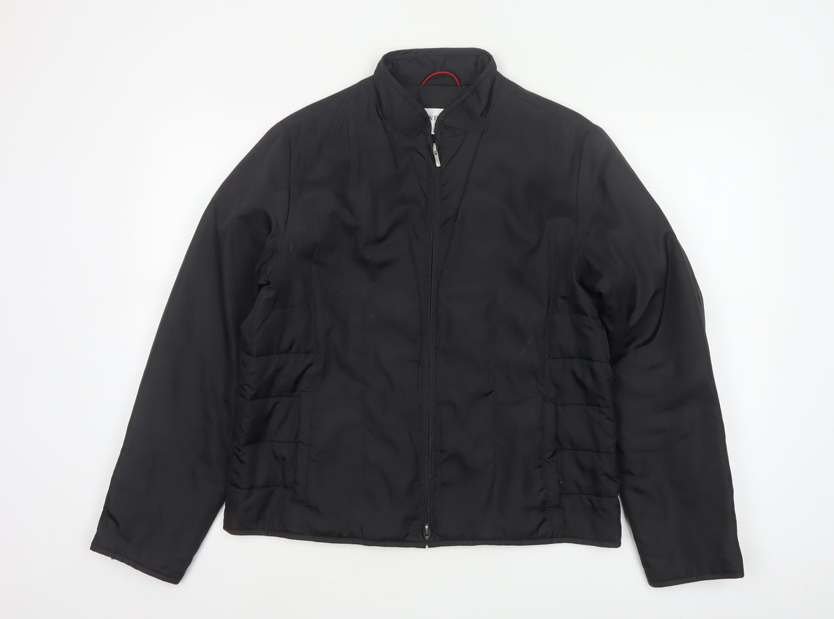 Next Women Black UK 14 Puffer Jacket Quilted Full Zip