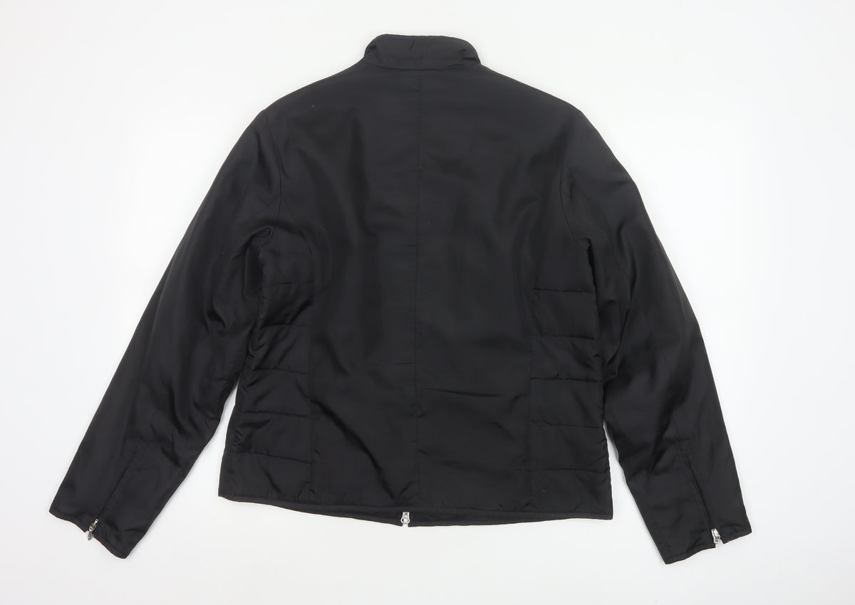 Next Women Black UK 14 Puffer Jacket Quilted Full Zip