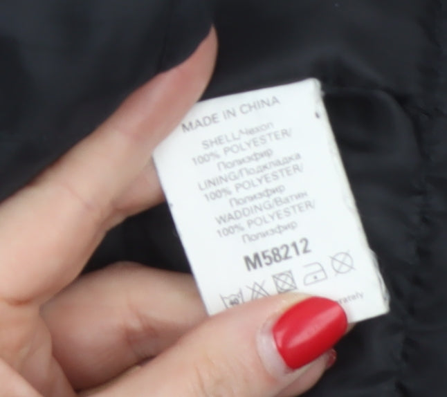 Next Women Black UK 14 Puffer Jacket Quilted Full Zip
