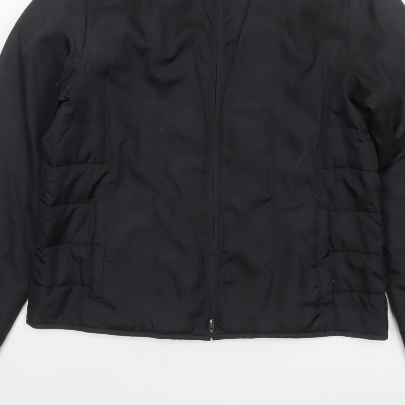 Next Women Black UK 14 Puffer Jacket Quilted Full Zip