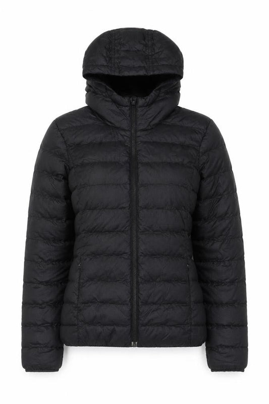 Adidas Women's Black UK 8 Slim Hooded Puffer Jacket Quilted Zip