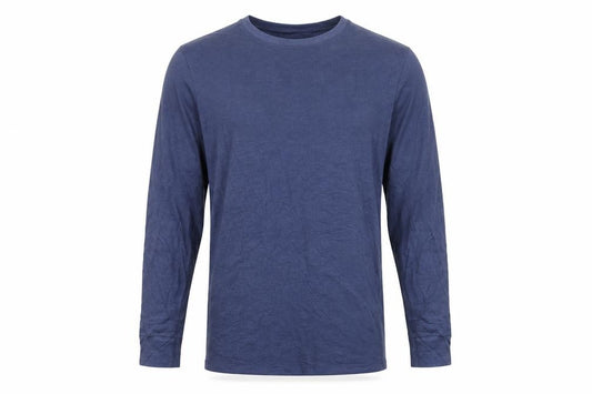 Marks & Spencer Men Blue Small Thermal Long Sleeve Basic T-Shirt