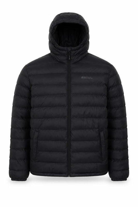 Mountain Warehouse Men’s Black 2XL Hooded Puffer Jacket