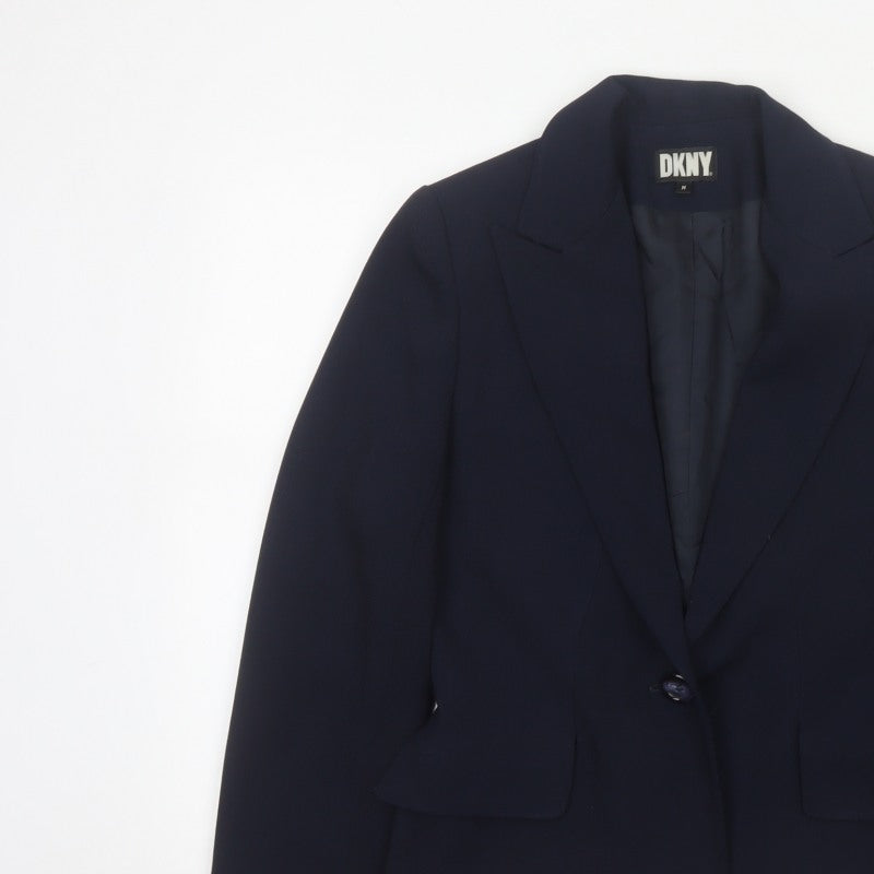 DKNY Women’s Black M Tailored Single-Breasted Blazer Jacket Lined