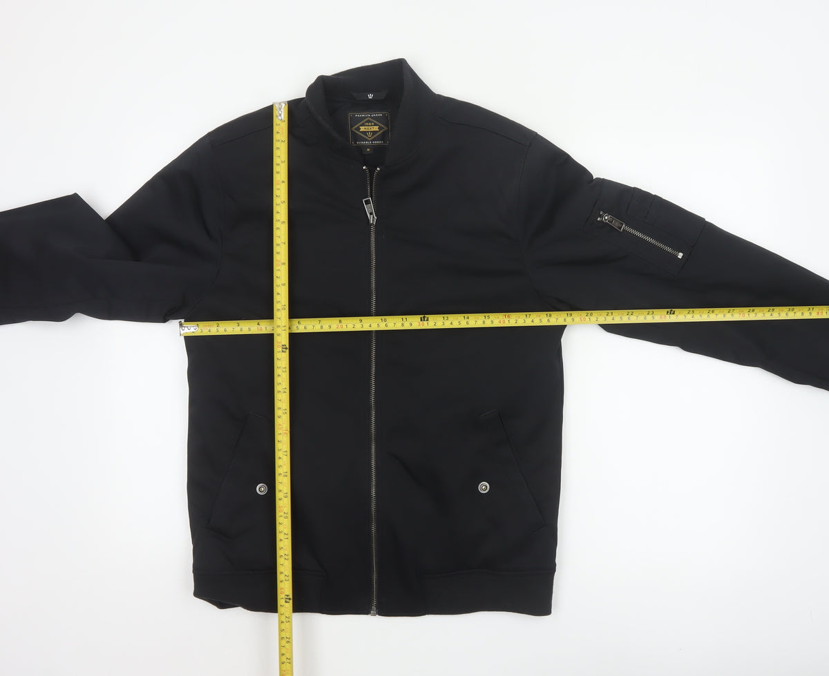 Next Men’s Black S Bomber Jacket Full Zip Lined Pockets