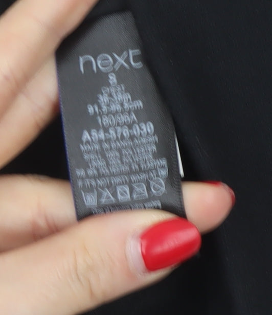 Next Men’s Black S Bomber Jacket Full Zip Lined Pockets