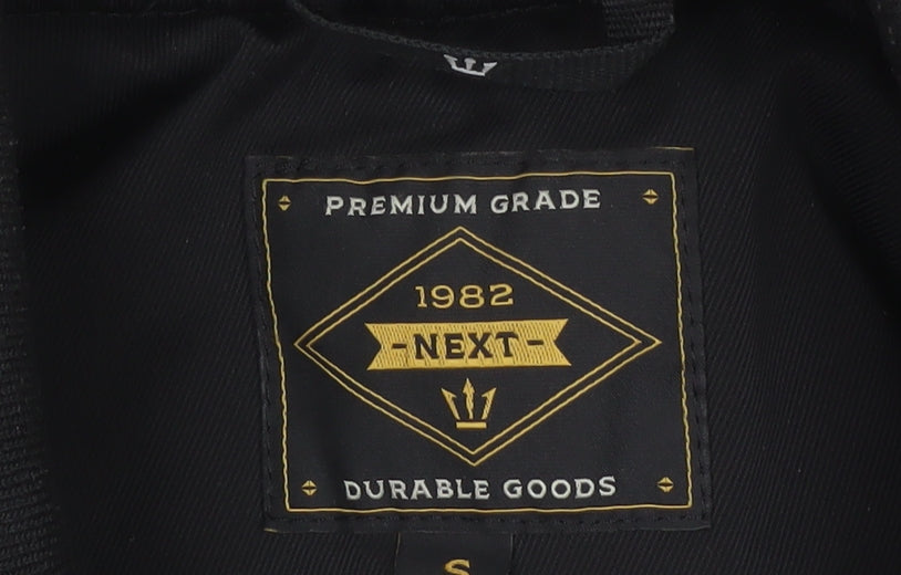 Next Men’s Black S Bomber Jacket Full Zip Lined Pockets