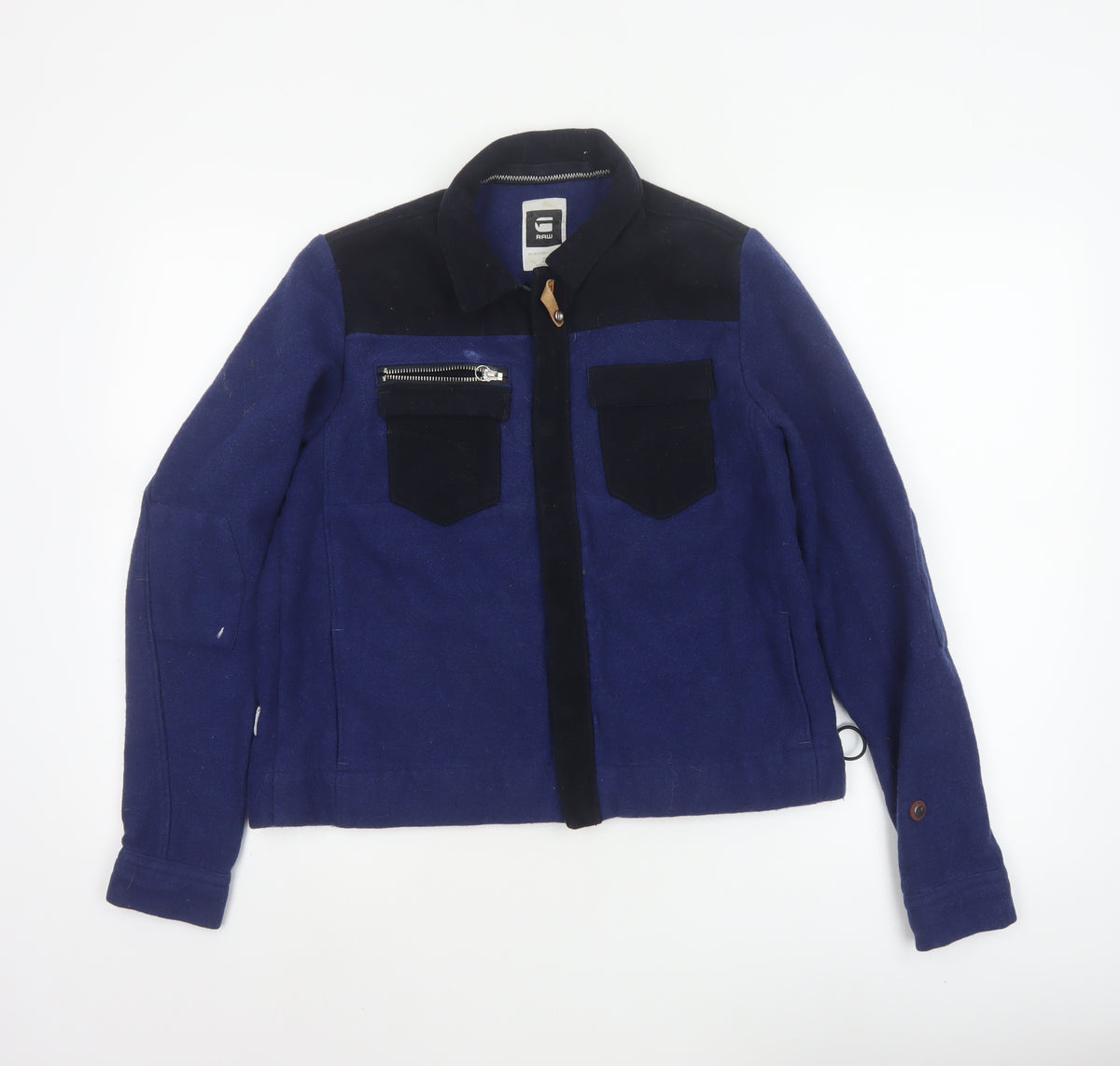 G-Star RAW Women’s Blue Wool Blend Military Jacket Size L
