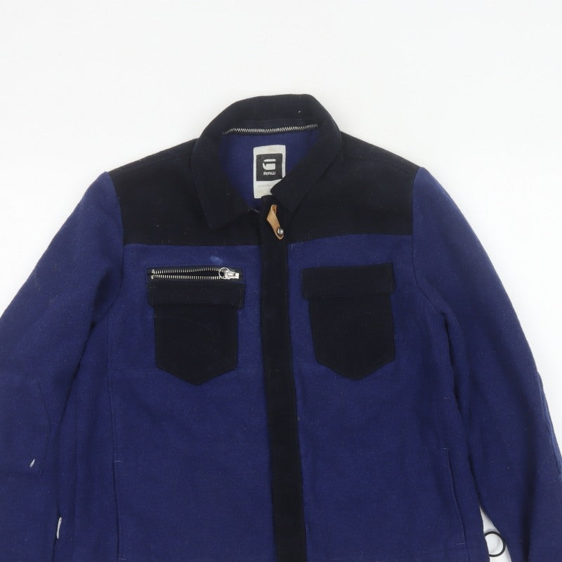 G-Star RAW Women’s Blue Wool Blend Military Jacket Size L